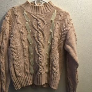 Vintage Rebecca Stone Sweater pastel pink size small